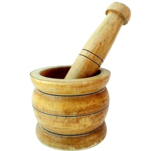 Mini mortier manuel en bois et pilon à l'ail design décoratif imploré à la main de bonne qualité en gros - Product Image 4