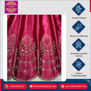 Ensemble Lehenga Choli Dupatta de créateur de luxe en satin de soie avec miroir Vêtements indiens traditionnels pour occasions spéciales - Product Image 5