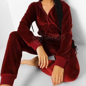 ชุดวอร์มผ้ากำมะหยี่สำหรับผู้หญิงชุดวอร์มผ้ากำมะหยี่สำหรับผู้หญิงดีไซน์ตามสั่ง - Product Image 4