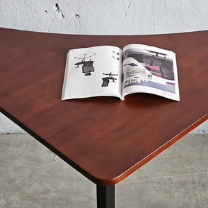Mesa Modular Individual Moderna de Madera de Caucho de 70x70cm con Patas de Hierro HBLG035 - Product Image 4