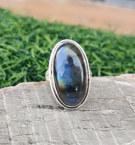 Bague en pierre précieuse Labradorite Bijoux pour femme Bijoux en argent style Boho Argent sterling 925 Bague tendance faite main Cadeau pour elle - Product Image 4