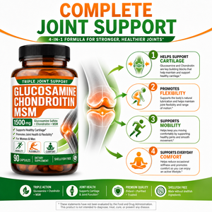 <span class=keywords><strong>Glucosamine</strong></span> Chondroïtine MSM Triple Soutien Articulaire 1500mg Sans Produits d'Origine Marine Mobilité Flexibilité et Confort - Product Image 4