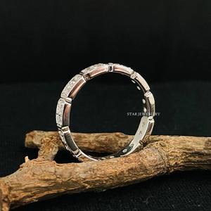 Anillo de Diamantes de Eternidad Completa Art Deco de Oro Sólido de 14K para Boda Cristiana con Engaste de Lujo - Product Image 4