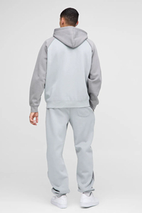 Venta al por mayor personalizado Streetwear Slim Fit Unisex chándal 100% algodón de alta calidad Zip Baggy con capucha a prueba de viento pantalones de chándal de 2 piezas - Product Image 2