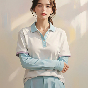 100% coton Polyester Polo femmes vêtements de sport manches détachables Golf Polo Slim Fit respirant Polo femmes - Product Image 3