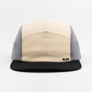 Casquette de baseball à visière courte 5 panneaux beige gris noir unisexe en toile décontractée respirante imperméable broderie 3D vente en gros personnalisée - Product Image 1