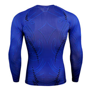 Vente en gros de rashguards pour hommes personnalisés à séchage rapide, impression de logo, manches longues, protection, rashguards en spandex et polyester pour hommes - Product Image 2