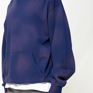 Nueva moda de algodón mezclado Boxy Fit Sun Fade Pullover sudaderas con capucha Kangaroo Pocket Street Fashion Sun Faded Hooded - Product Image 5