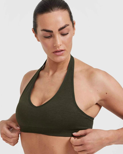 Latest Style Simple Square Neck High Support Breathable Washed Sports <b>Bra</b> Printed Fitness Yoga Training Wear for Women Wholesale - Product Image 4