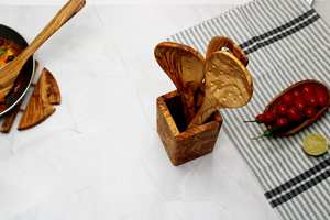 Porta Utensilios de Madera Maciza Moderno y Sostenible, Organizador de Cubiertos Hecho a Mano, Multifuncional, Resistente al Calor, Ecológico - Product Image 2