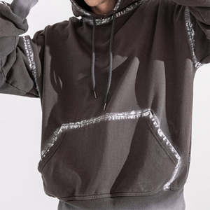 Sudadera con capucha de felpa francesa para hombre con logotipo personalizado, Sudadera con capucha antigua de estilo vintage de alta calidad - Product Image 3