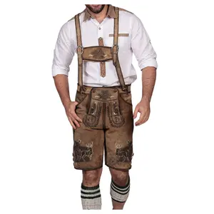 Bavarian Lederhosen For Men German Oktoberfest Authentic Costume | Lederhosen For Men's | | Lederhosen Trachten Short Brown