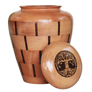 Urnas de cremación de madera hechas a mano de estilo americano más vendidas, urnas decorativas de entierro funerario moderno, precio bajo, monumento conmemorativo para hombre y mujer - Product Image 1