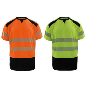 T-shirt de travail personnalisé avec logo, manches courtes, haute visibilité, réfléchissant, en polyester, vêtements de travail - Product Image 6