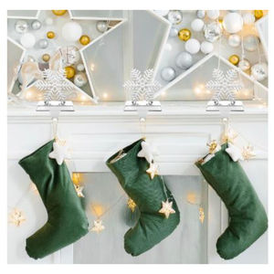 Modern <b>Christmas</b> <b>Decorative</b> Snowflake <b>Christmas</b> Stocking Holders Metal Snowflake Stocking Hanger for Best <b>Sale</b> - Product Image 4
