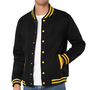 Chaquetas de bombardero de cuero informales cortavientos de invierno ligero con cremallera Varsity Coat Design Plus Size Varsity Jacket para hombre - Product Image 5