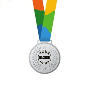 Médailles d'argent Winner Awards Parfait pour les compétitions sportives 2.75 pouces de diamètre avec 16.3 pouces avec ruban - Product Image 3