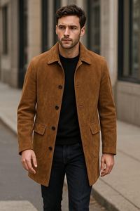 Chaqueta de Motociclista Unisex de Invierno, de Piel de Vaca y Lona, Estilo Vintage, Impermeable, Cortavientos, Gruesa, con Cierre de Cremallera y Borlas - Product Image 2