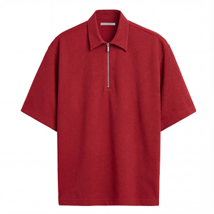 Camiseta Deportiva con Cierre para Hombre, Estampado Digital Elegante, Manga Corta, para Gimnasio, Actividades al Aire Libre, Tejido Transpirable, Estilo de Vida Activo - Product Image 1
