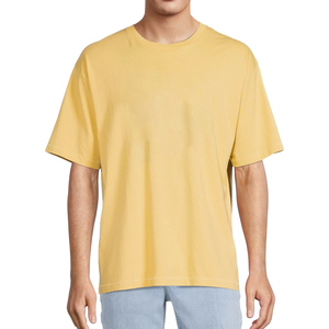 T-shirt décontracté streetwear personnalisé grande taille pour homme, en coton biologique respirant et épais, design vierge, usine OEM du Bangladesh, 100% coton - Product Image 2