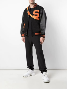 Veste universitaire en toile personnalisée, style baseball, col montant, respirante, à capuche, pour homme, style streetwear - Product Image 2