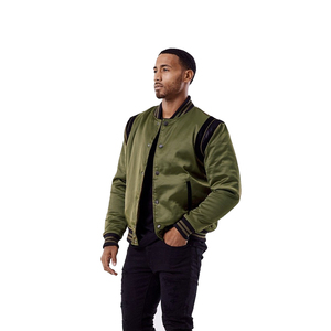 Veste en soie noire pour hommes avec broderie noire Veste en satin universitaire respirante de haute qualité pour adultes - Product Image 5