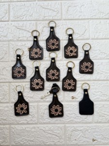 Llaveros de cuero tallados a mano más vendidos, llaveros de cuero de forma exótica bonita, accesorios de cuero tallados a mano, llaveros - Product Image 6