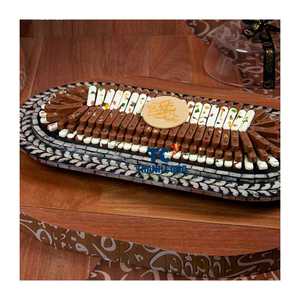Custom OVAL MOP <b>GIFT</b> TRAY for <b>RAMADAN</b> EID Holiday Chocolate Packaging Vietnam Handmade Wholesale OEM Design - Product Image 1