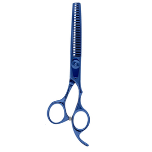 Ciseaux à effiler les cheveux en acier inoxydable de couleur bleue 6 pouces à usage professionnel - Product Image 4