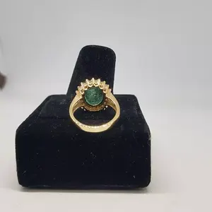 แหวนค็อกเทลทองคำแท้ 14k ชุบทองคำขาว สำหรับผู้หญิง สไตล์วินเทจ ประดับเพชรทรงรีสังเคราะห์แบบวงแหวน สำหรับงานหมั้นและงานแต่งงาน - Product Image 2