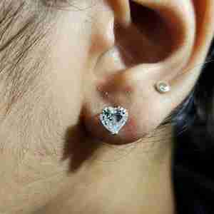 Pendientes de Oro Sólido de 18 Quilates con Diamantes en Forma de Corazón, Certificados por IGI, para Regalos de San Valentín y Aniversario - Product Image 6