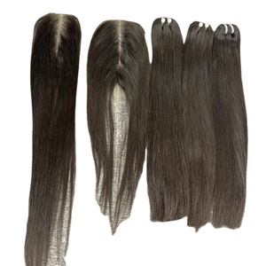 Venta al por mayor paquete de extensiones de cabello Remy virgen cabello crudo vietnamita Cierre de encaje y cutícula alineada cabello humano recto - Product Image 1