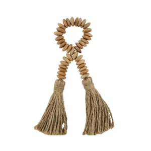 Porte-serviette en bois élégant perlé en bois pour les mariages et les fêtes Design de table à manger convivial - Product Image 4