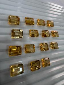 Piedras preciosas sueltas de 8x10 MM facetadas con forma de Esmeralda citrino natural de alta calidad - Product Image 3