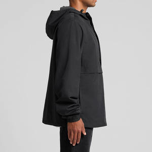 Men's Lightweight Windbreaker Jacket with Water-Resistant Hood Breathable Canvas for Urban or Outdoor Wear for Spring - Product Image 3