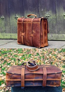 Grande mallette vintage en cuir véritable Duffle Logo personnalisé sac à bandoulière pour ordinateur portable pour les hommes bureau voyage utiliser des bonbons - Product Image 4