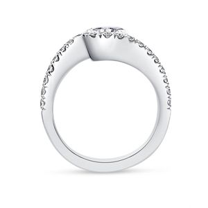 Bypass Round Shape Moissanite Engagement <b>Ring</b> - Product Image 2