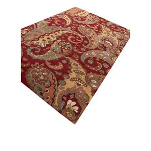 Hacienda <b>Hand</b> <b>Tufted</b> Wool <b>Rugs</b> Red & Orange 10mm Thickness for Home Use-for Living Room Hallway Bedroom for Teens-Tra-15057 - Product Image 2