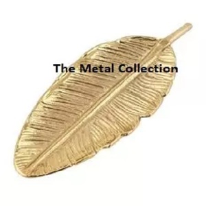 Plats de service en forme de feuille pour ustensiles de cuisine, vaisselle en forme de feuille en émail finition métal Aluminium plat de service plaqué - Product Image 3