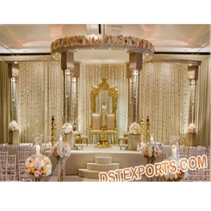 Exclusive Wedding Triple Pillars Mandap/<b>Stage</b> USA Traditional Triple Pole Wedding Mandap Indian Wedding Fiber Triveni Mandap USA - Product Image 1