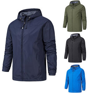 Veste de randonnée en toile coupe-vent pour homme, col montant, logo sur le devant, tendance printemps-automne, costume de montagne - Product Image 1