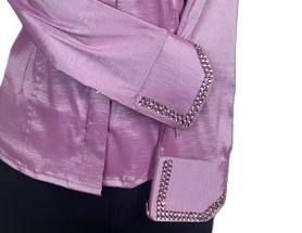 Vaquera hecha a mano Western Show Shirt Cintura alta Cierre de cremallera Tela de tafetán elástica transpirable para ropa de equitación - Product Image 3