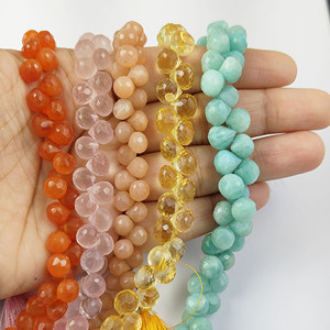 ลูกปัดอัญมณีธรรมชาติแบบหลวมลูกปัดทรงหัวหอมสำหรับทำเครื่องประดับลูกปัดแบบเหลี่ยมเพชรพลอยเส้นเล็กๆขายส่ง - Product Image 3