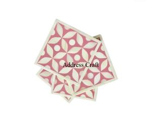 Posavasos con incrustaciones de hueso para el hogar, almohadillas decorativas para mesa, posavasos de resina antideslizantes, precio al por mayor - Product Image 1