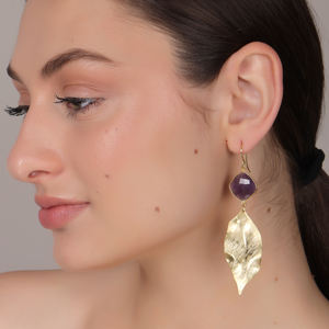 Pendientes de gota de latón de moda DUA hechos a mano joyería de declaración de boda chapada en oro de 18 quilates - Product Image 4