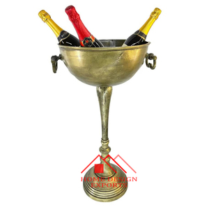 Cubo de hielo de champán antiguo dorado con soportes para cerveza Bar Coller Cubo de hielo para decoración de fiesta 2024 Colección para el hogar - Product Image 3