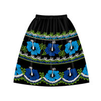 Minifalda Bohemia de Talla Grande para Mujer, Corte en A, Bordado Floral, Hecha a Mano, Verano, Casual, Negra, Azul, Verde, Estampada, de Chifón