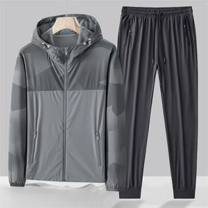 Ensembles logo imprimé bouffant survêtements hommes deux pièces pantalons évasés ensembles sweats à capuche survêtements pour hommes - Product Image 6