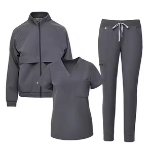 ชุดเสื้อสครับแพทย์สำหรับผู้หญิงแบบ Private Label ผ้ายืดสแปนเด็กซ์/โพลีเอสเตอร์ คุณภาพสูง รับทำโลโก้ตามสั่ง สีตามสั่ง บริการ OEM ตรวจจับการรั่วไหลของของเหลว - Product Image 4