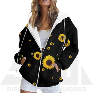 Sweat-shirt décontracté pour femme, en molleton d'hiver, sublimé, toucher doux, imprimé intégral, logo sur le devant - Product Image 2